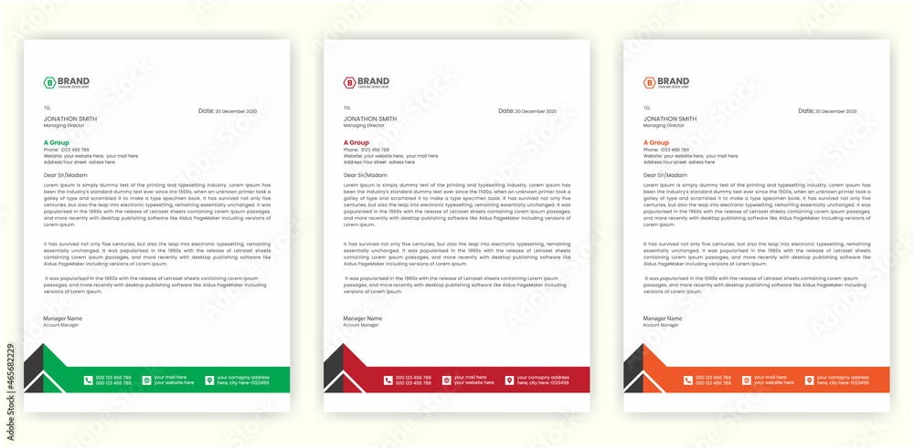 Awesome letterhead design, Abstract modern Letterhead Design Template, Creative pad design, Newsletter design template