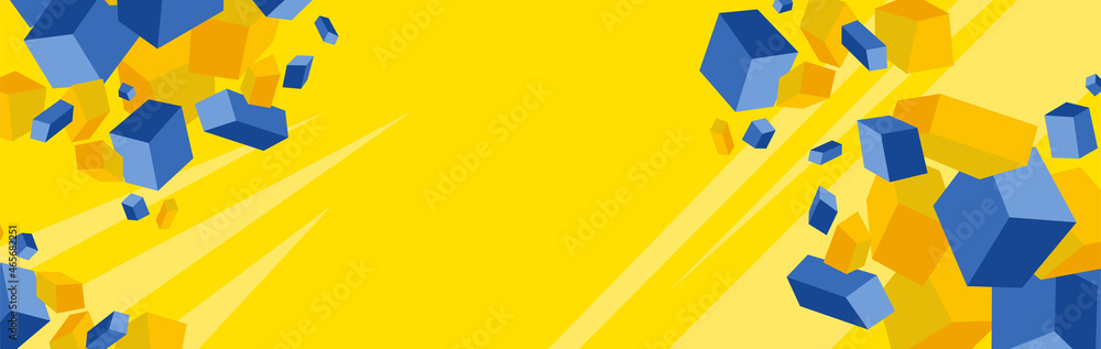 Modern yellow background with stripes. vector abstract background hipster futuristic graphic, texture design, bright poster, banner yellow and blue.