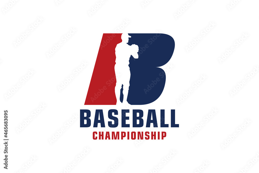 Letter B with Baseball Logo Design. Vector Design Template Elements for