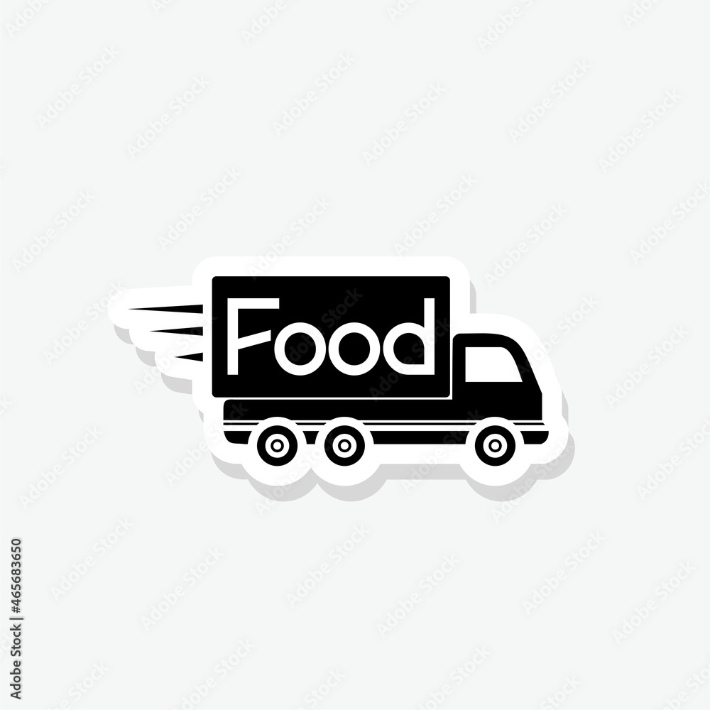 Food truck sticker icon isolated on white background Food truck sticker icon isolated on white background