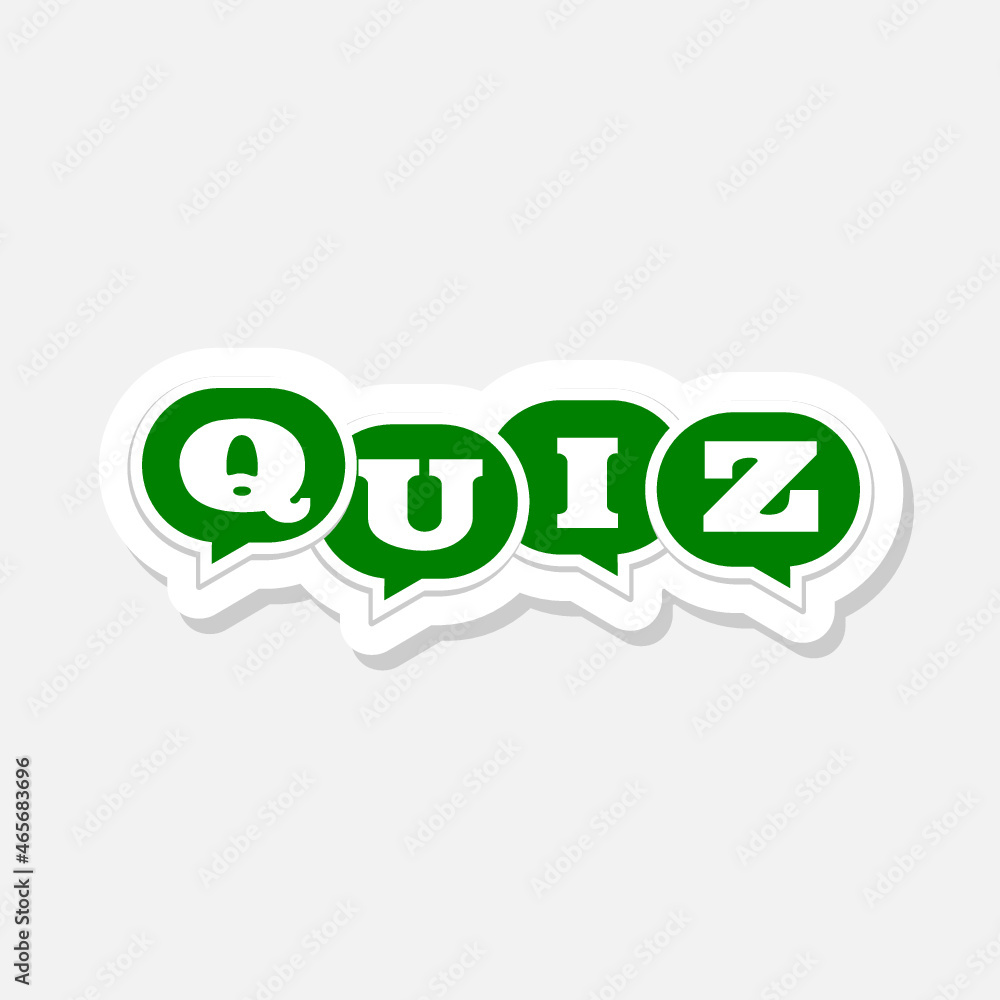 Quiz logo with speech bubble symbols sticker icon Quiz logo with speech bubble symbols sticker icon