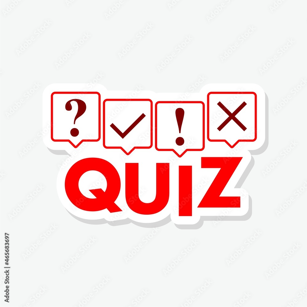 Quiz logo with speech bubble symbols sticker icon Quiz logo with speech bubble symbols sticker icon