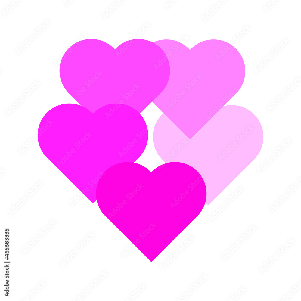 Heart icon, Symbol of Love Icon flat style modern design Isolated on Blank Background. Vector illustration.