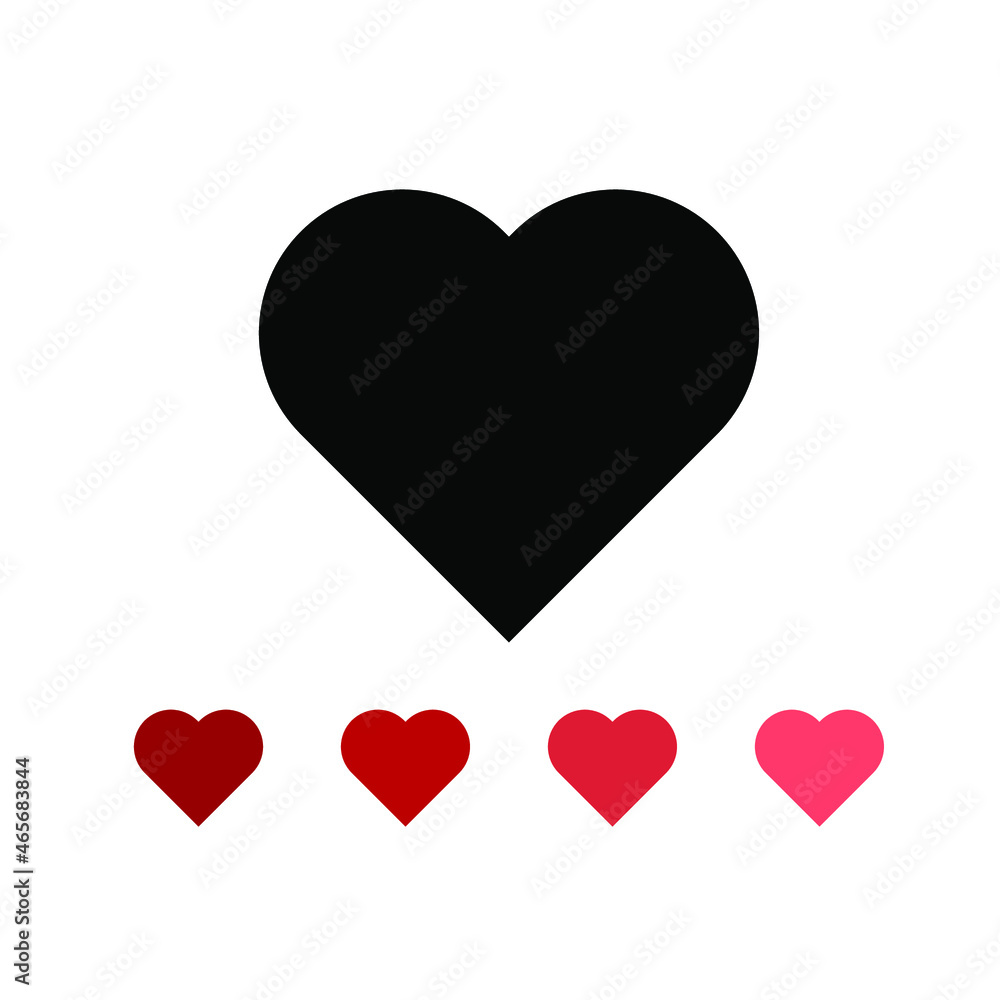 Heart icon, Symbol of Love Icon flat style modern design Isolated on Blank Background. Vector illustration.
