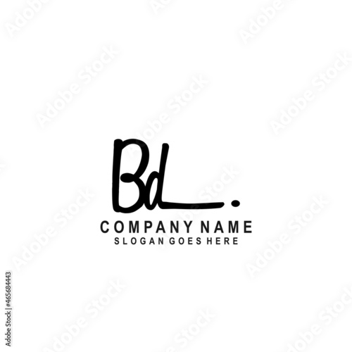 Initial letter BD Signature handwriting Logo Vector	 photo