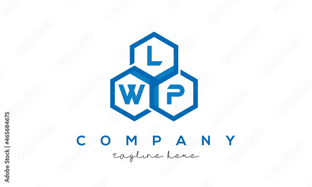 LWP letters design logo with three polygon hexagon logo vector template LWP letters design logo with three polygon hexagon logo vector template