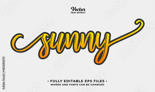 sunny minimalist text effect editable eps cc
