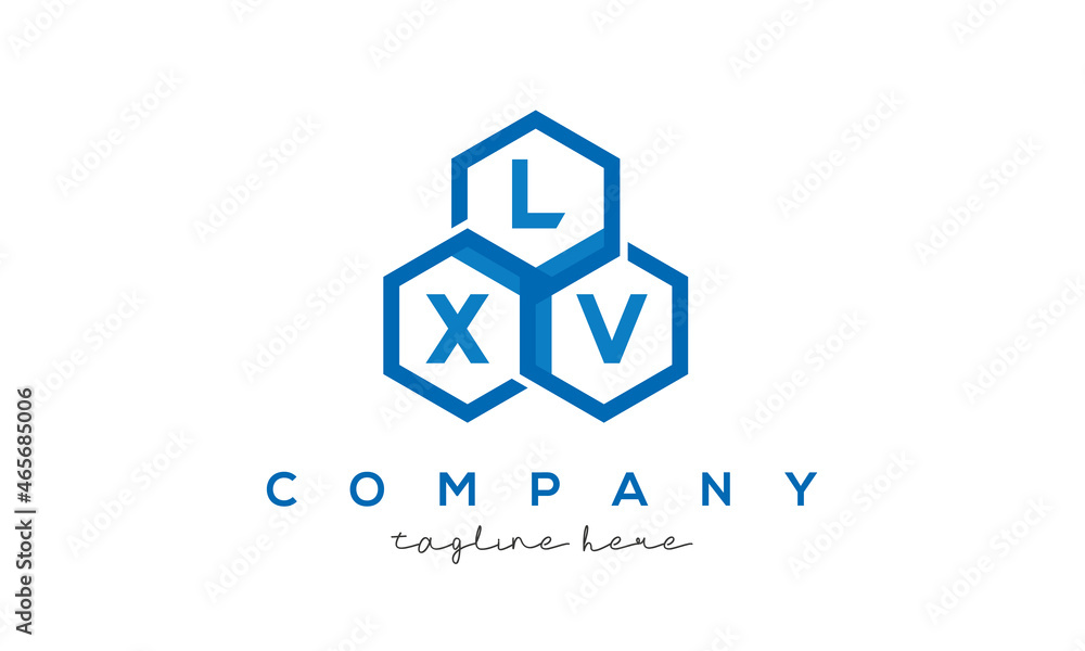 LXV letters design logo with three polygon hexagon logo vector template LXV letters design logo with three polygon hexagon logo vector template