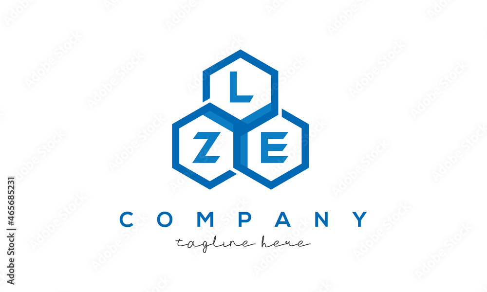LZE letters design logo with three polygon hexagon logo vector template LZE letters design logo with three polygon hexagon logo vector template
