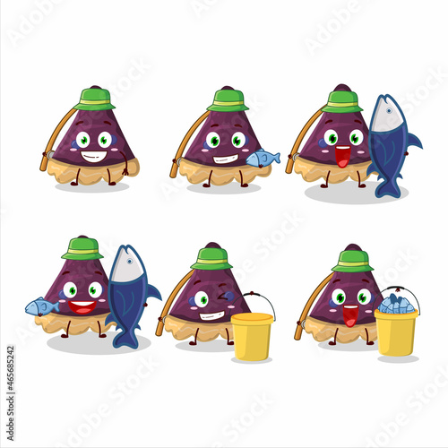 A fisherman slice of blueberry pie cartoon picture catch a big fish