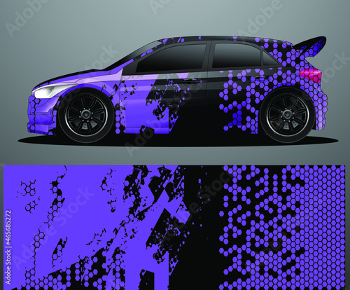 Rally car decal graphic wrap vector  abstract background