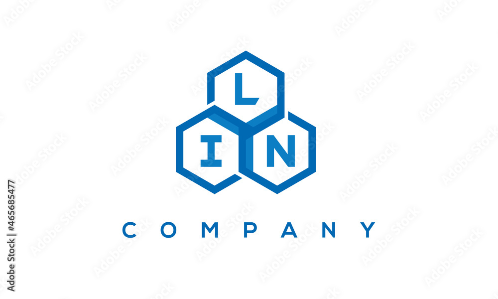 LIN letters design logo with three polygon hexagon logo vector template LIN letters design logo with three polygon hexagon logo vector template