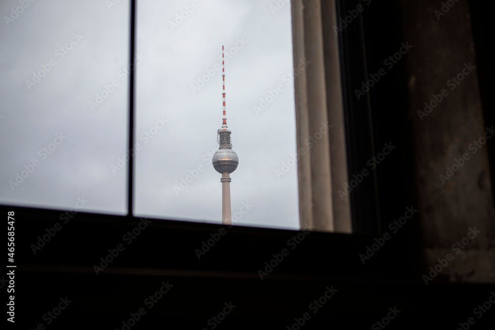 Germany, Berlin, Museum Island, outside the window, TV Tower