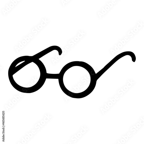 glasses hand drawn doodle. vector, scandinavian, nordic, minimalism, monochrome. icon. sight, frame.
