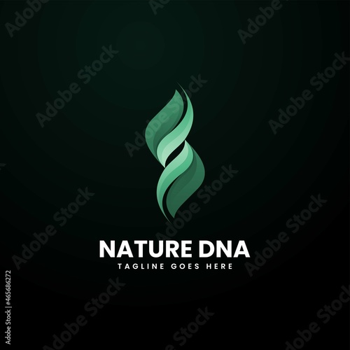 Vector Logo Illustration Nature DNA Gradient Colorful Style.