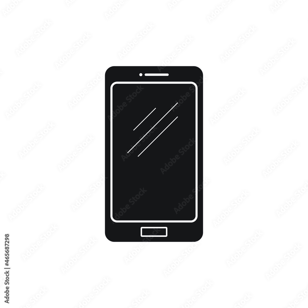 Simple silhouette vector illustration Phone outline icon in flat style isolated on white background. Telephone symbol. Vector illustration. Simple silhouette vector illustration Phone outline icon in flat style isolated on white background. Telephone symbol. Vector illustration.