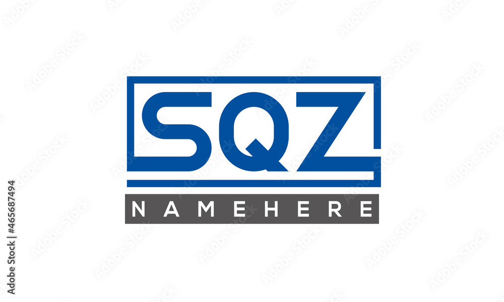 SQZ Letters Logo With Rectangle Logo Vector SQZ Letters Logo With Rectangle Logo Vector