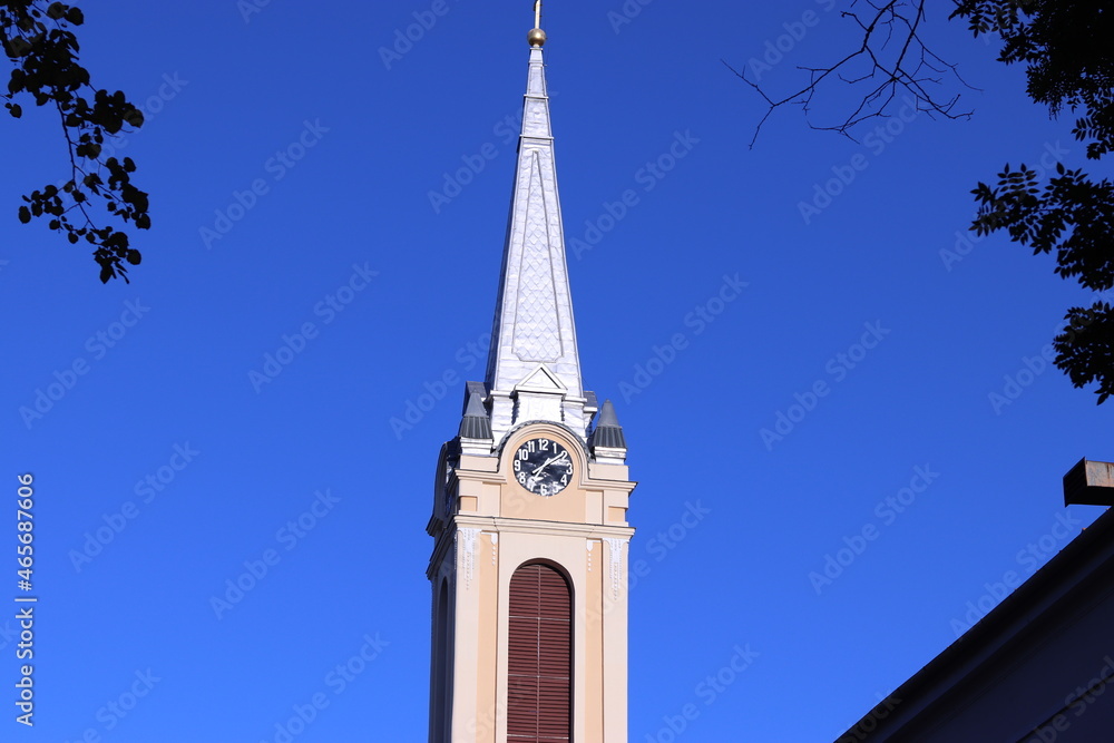 church steeple with sky - obrazy, fototapety, plakaty 
