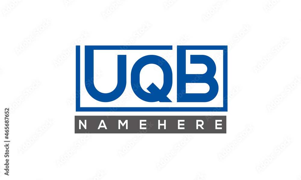 UQB Letters Logo With Rectangle Logo Vector UQB Letters Logo With Rectangle Logo Vector