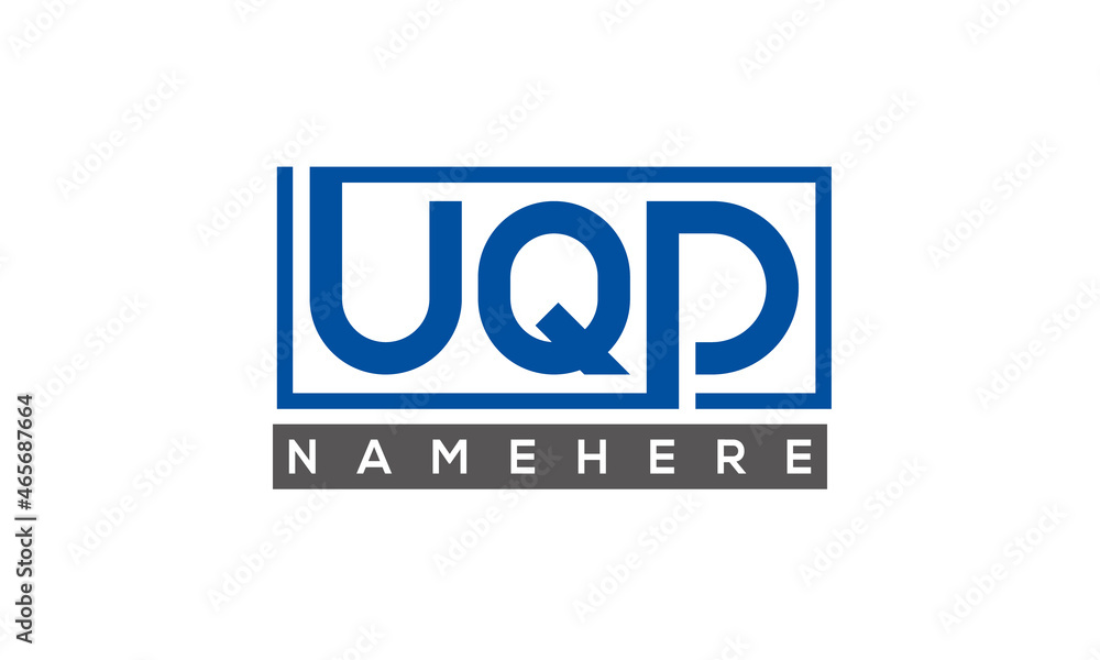 UQD Letters Logo With Rectangle Logo Vector UQD Letters Logo With Rectangle Logo Vector