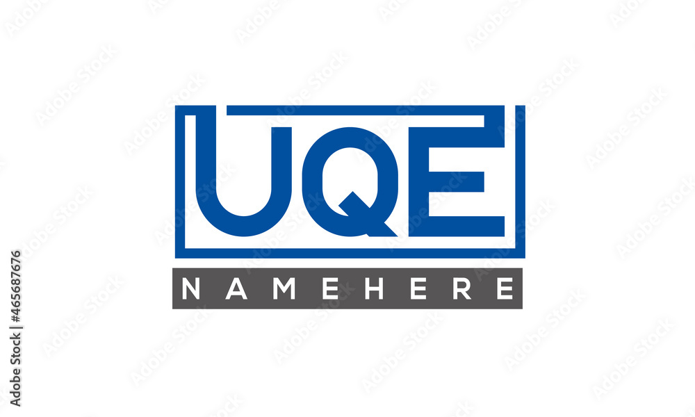 UQE Letters Logo With Rectangle Logo Vector UQE Letters Logo With Rectangle Logo Vector