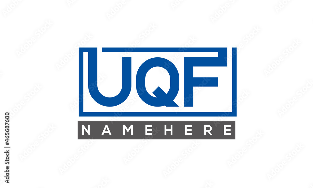 UQF Letters Logo With Rectangle Logo Vector UQF Letters Logo With Rectangle Logo Vector