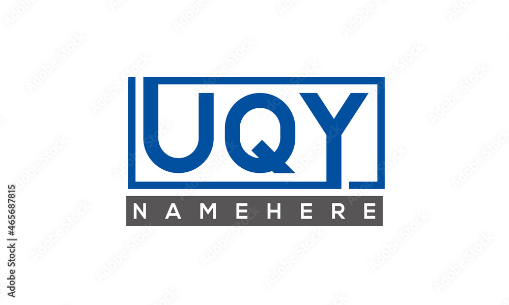 UQY Letters Logo With Rectangle Logo Vector UQY Letters Logo With Rectangle Logo Vector