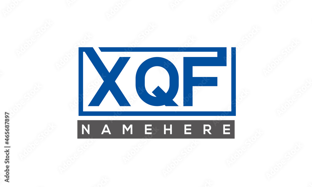 XQF Letters Logo With Rectangle Logo Vector XQF Letters Logo With Rectangle Logo Vector