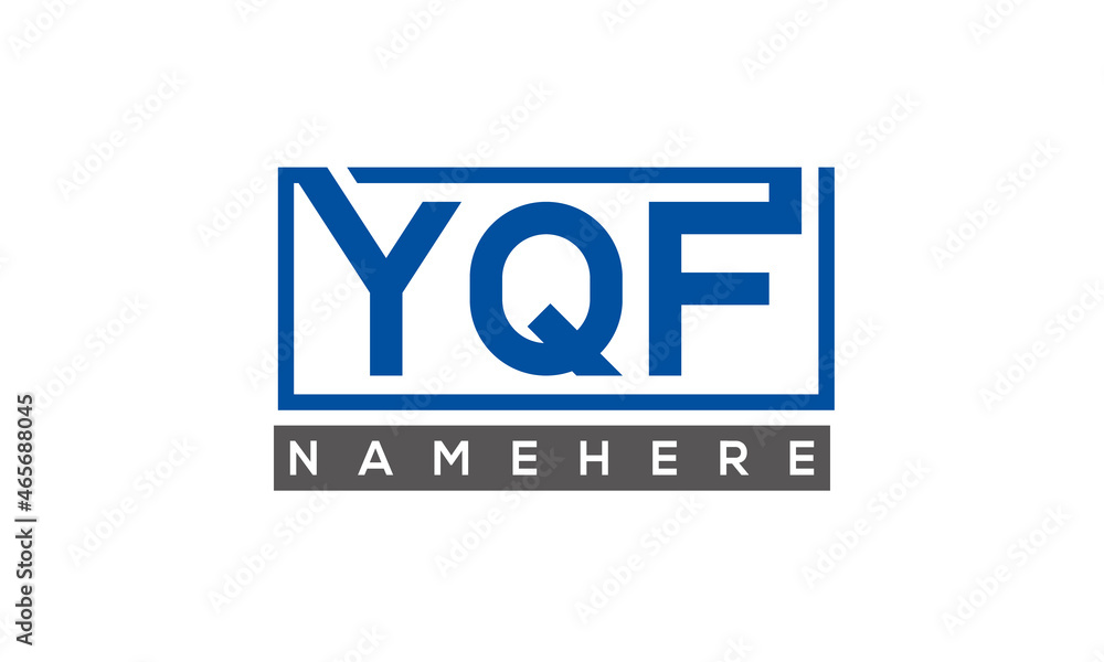 YQF Letters Logo With Rectangle Logo Vector YQF Letters Logo With Rectangle Logo Vector