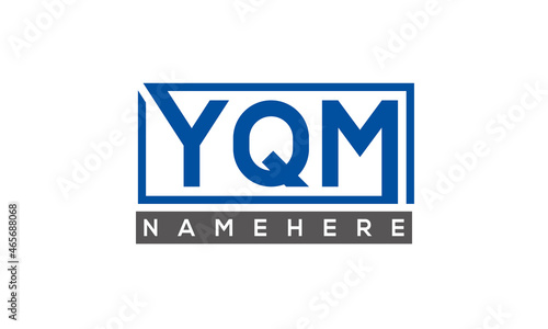 YQM Letters Logo With Rectangle Logo Vector