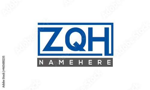 ZQH Letters Logo With Rectangle Logo Vector