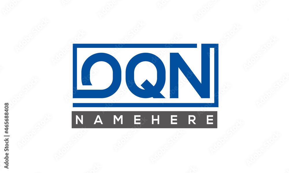OQN Letters Logo With Rectangle Logo Vector OQN Letters Logo With Rectangle Logo Vector