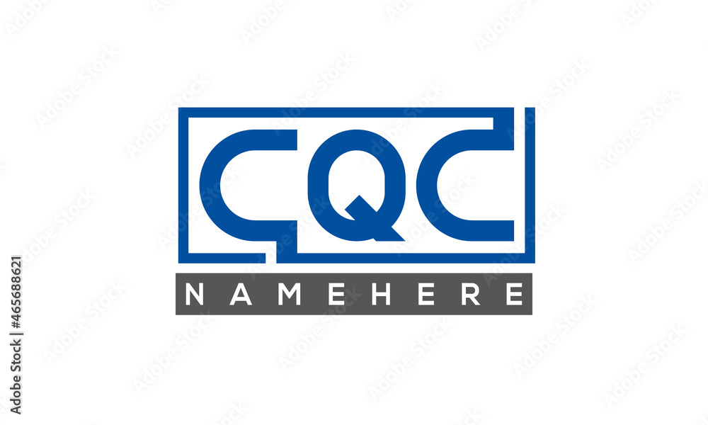 CQC Letters Logo With Rectangle Logo Vector CQC Letters Logo With Rectangle Logo Vector