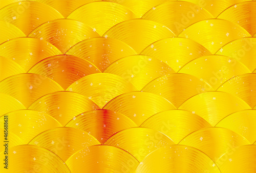 金色　美しい日本の和風柄　背景素材