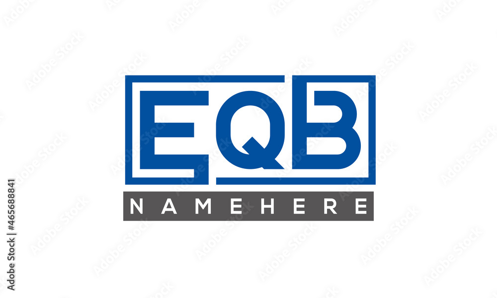 EQB Letters Logo With Rectangle Logo Vector EQB Letters Logo With Rectangle Logo Vector