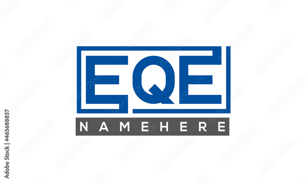 EQE Letters Logo With Rectangle Logo Vector EQE Letters Logo With Rectangle Logo Vector