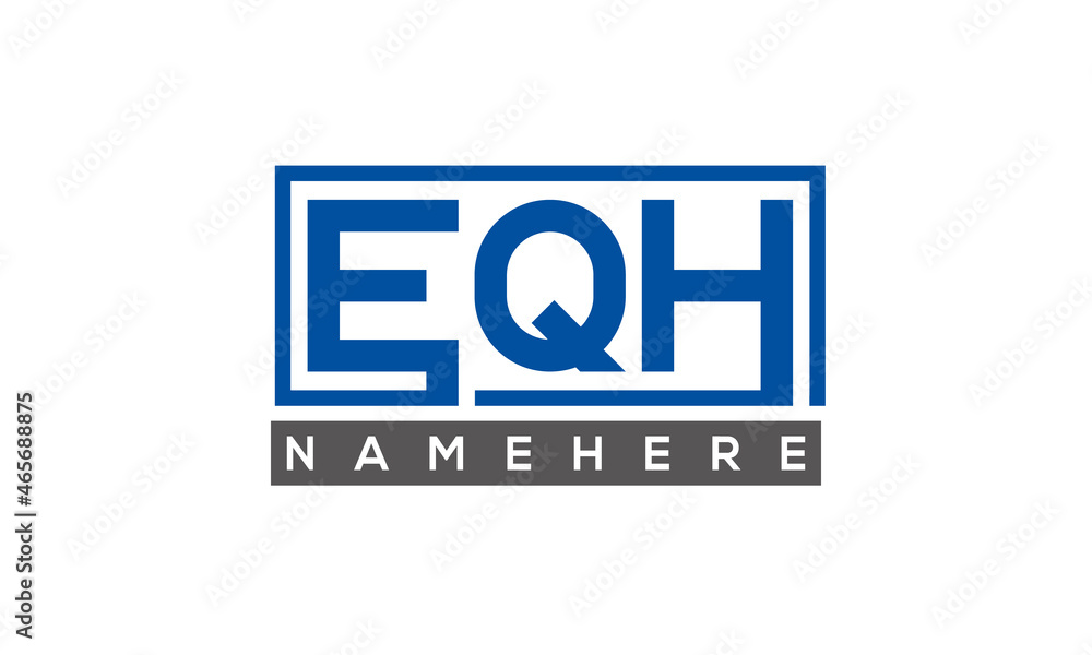 EQH Letters Logo With Rectangle Logo Vector EQH Letters Logo With Rectangle Logo Vector