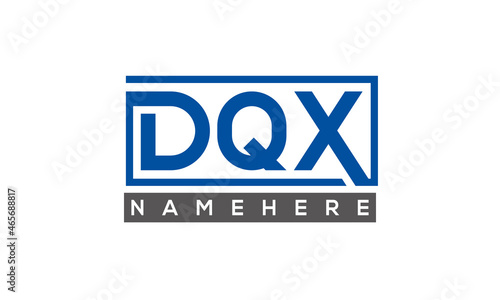 DQX Letters Logo With Rectangle Logo Vector