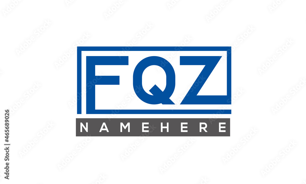 FQZ Letters Logo With Rectangle Logo Vector FQZ Letters Logo With Rectangle Logo Vector