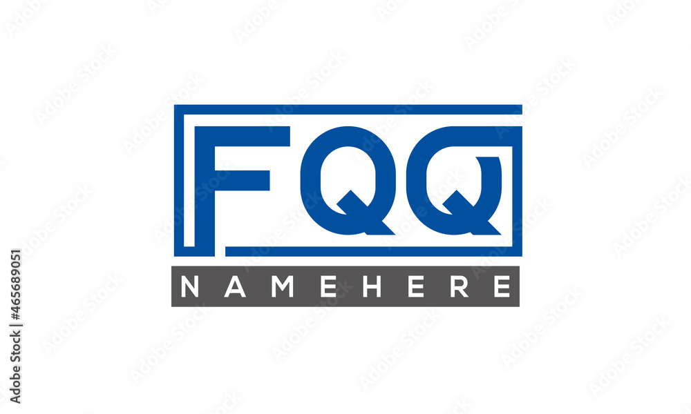 FQQ Letters Logo With Rectangle Logo Vector FQQ Letters Logo With Rectangle Logo Vector