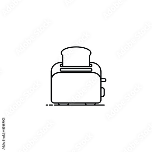 vector illustration toaster kitchen equipment image vector icon flat logo. Outline icon isolated on white background.