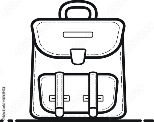 Simple outline vector illustration line art bag icon illustration . Isolated on white background.