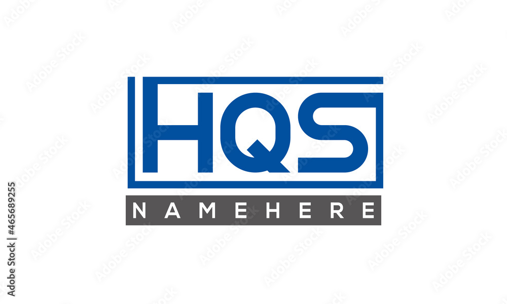 HQS Letters Logo With Rectangle Logo Vector HQS Letters Logo With Rectangle Logo Vector