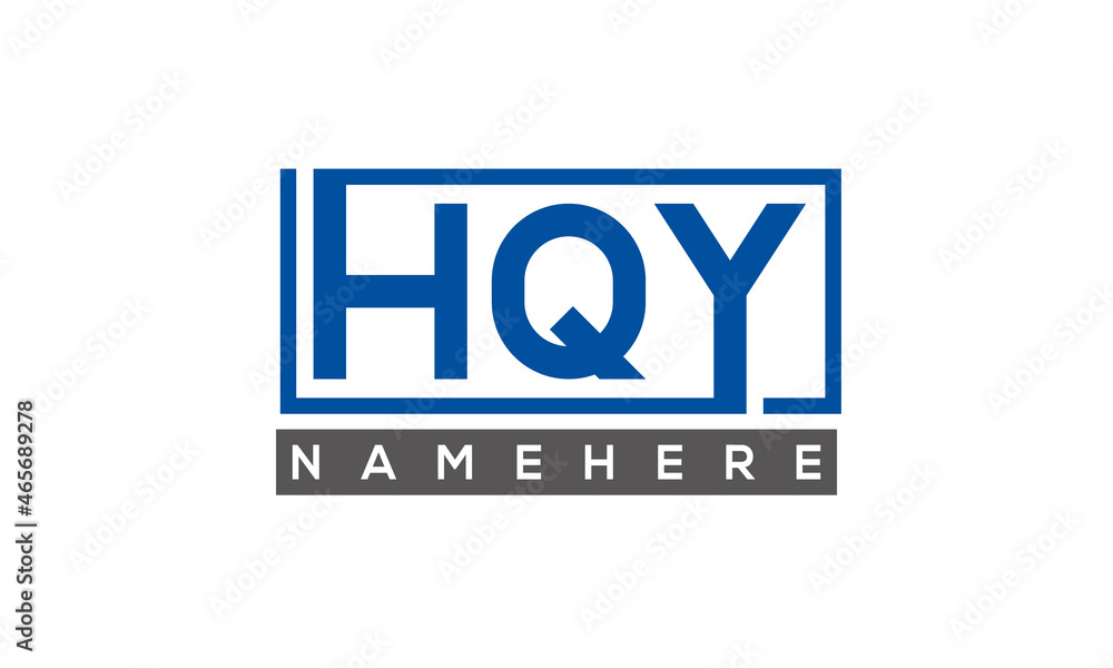 HQY Letters Logo With Rectangle Logo Vector HQY Letters Logo With Rectangle Logo Vector