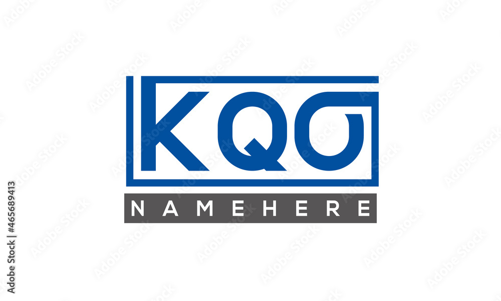 KQO Letters Logo With Rectangle Logo Vector KQO Letters Logo With Rectangle Logo Vector