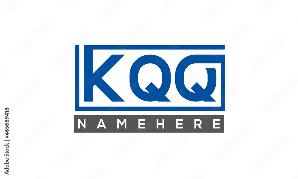 KQQ Letters Logo With Rectangle Logo Vector KQQ Letters Logo With Rectangle Logo Vector