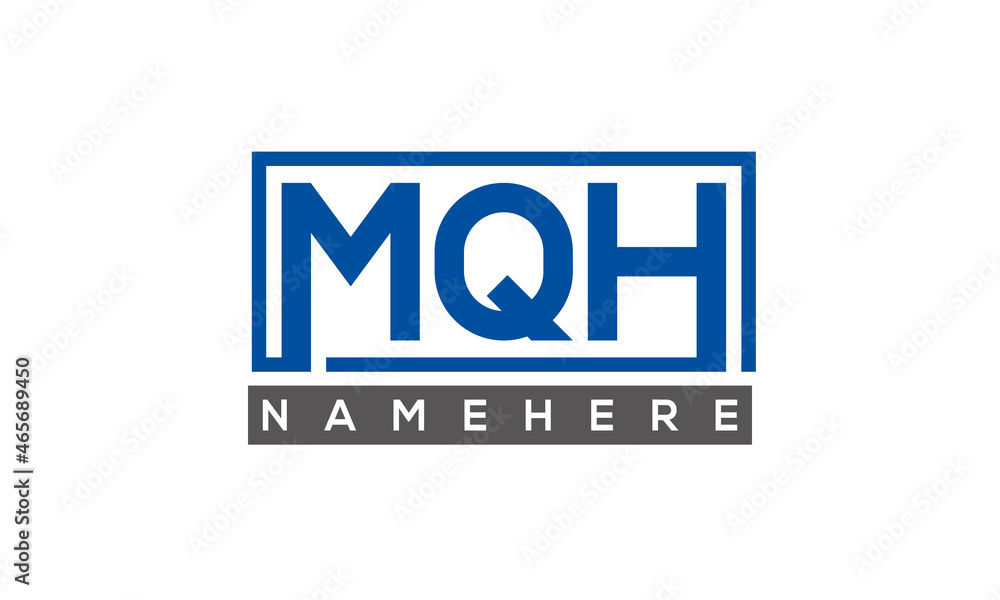 MQH Letters Logo With Rectangle Logo Vector MQH Letters Logo With Rectangle Logo Vector