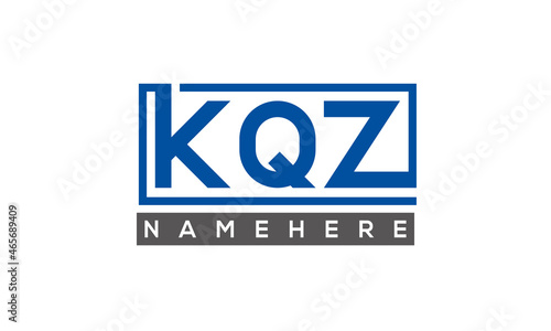 KQZ Letters Logo With Rectangle Logo Vector