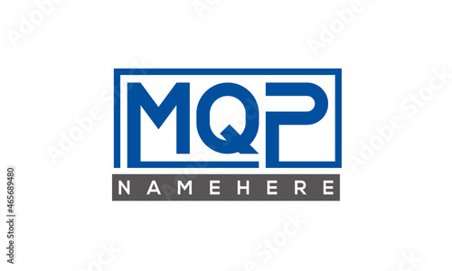 MQP Letters Logo With Rectangle Logo Vector