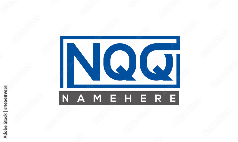 NQQ Letters Logo With Rectangle Logo Vector NQQ Letters Logo With Rectangle Logo Vector